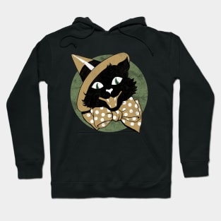 Vintage Halloween Black Cat Hoodie